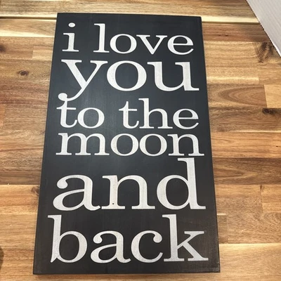 Love You To The Moon And Back Wood Sign Home Decor kids room decor nursery baby - Image 1 of 4