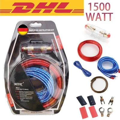 CFRIATO 1500W Kabelset Anschluß Endstufe Verstärker AMP Subwoofer Kabel Wire Auto Audio