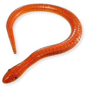 Articulated Wooden Snake Vintage Bend Jointed Wiggle Movement Realistic Classic - Picture 1 of 12