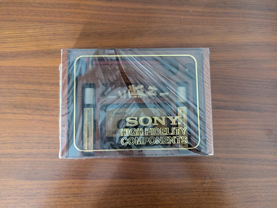 Kit de limpieza casete estuche madera componentes de alta fidelidad Sony vintage  Foto 1 de 4