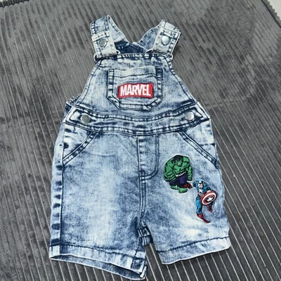 Pantalones Cortos Jean Mono Vintage Marvel Hulk Capitán América Talla 3-6 meses para Niños  Foto 1 de 4
