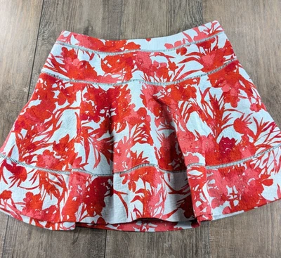 Falda Banana Republic Mujer 4 Azul Rojo Estampado Floral Mini Fluida Femenina Foto 1 de 4