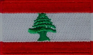 Lebanon Flag Embroidered Patches 2.5"x1.5"  iron-on - Picture 1 of 1