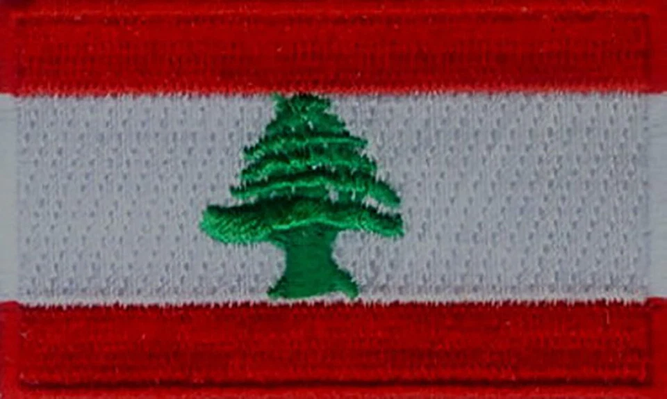Lebanon Flag Embroidered Patches 2.5"x1.5"  iron-on - Image 1 of 1