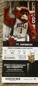 Dallas Mavericks @ Chicago Bulls 2010 NBA Ticket Stub Featuring Benny the Bull - Picture 1 of 1