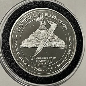 White Pass & Yukon Route Alaska Mint Rare Coin 1 Troy Oz .999 Fine Silver Round - Picture 1 of 17