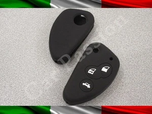 SCHLÜSSELHÜLLE COVER ALFA ROMEO SILIKON 147 GT 156 SCHWARZ KEY SHELL GUMMI LOGO - Bild 1 von 1