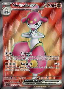 Pokemon Stellarkrone Meditalis ex Fullart 161/142 Casi Como Nuevo alemán - Imagen 1 de 2