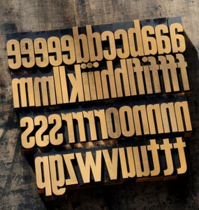letterpress printing blocks type vintage printer letter typography antique old. - Picture 1 of 2