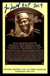 LEE SMITH SIGNED NATIONAL BASEBALL HALL OF FAME PLAQUE POSTCARD "HOF 2019" JSA - Picture 1 of 3