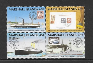 MARSHALL ISLANDS SCOTT 229a MNH BLOCK/4 - 1989 POSTAL HISTORY ISSUE (A) - Picture 1 of 2