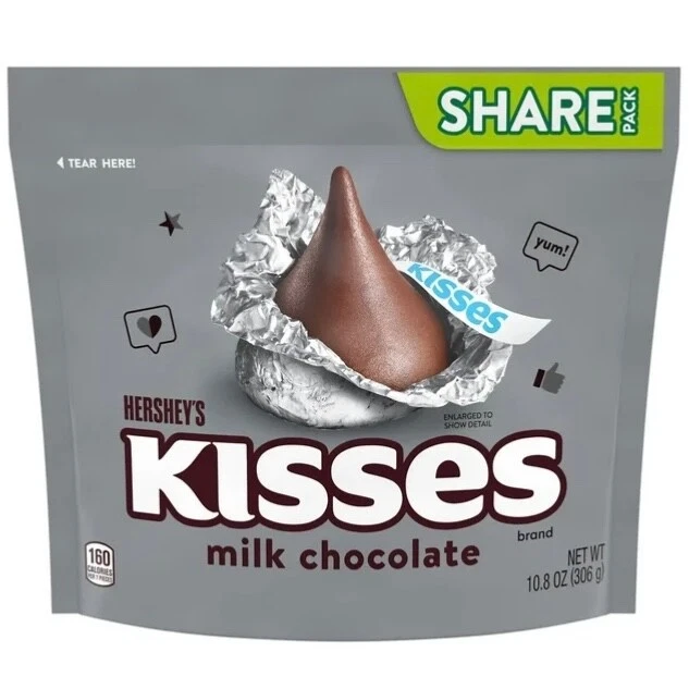 HERSHEY'S Hersheys Kisses Cioccolato al Latte Share Formato 306g Raro Importazione USA