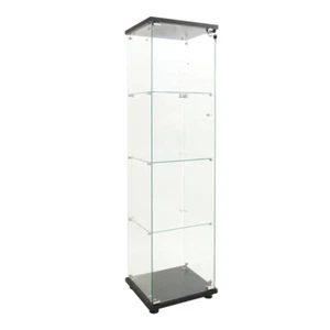 Floor Standing Curio Glass Display Cabinet 4 Shelves  64.7"*16.7"*14.3" LED - Picture 1 of 6