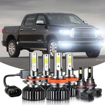 Для 2007-2013 Toyota Tundra комбо 6 x 6000K светодиодные фары Hi/Lo + противотуманные лампы - Изображение 1 из 4