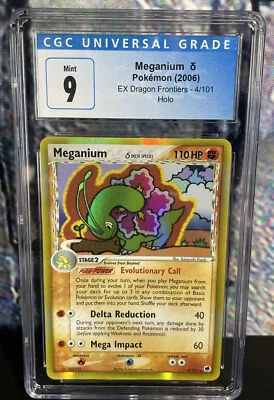 CGC 9 Mint Meganium Delta Species Holo EX Dragon Frontiers 4/101 Pokemon - Image 1 of 4