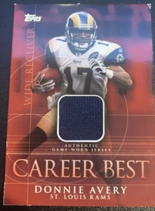 2009 Topps Career Best Relics Platinum / Donnie Avery St. Louis Rams Jersey Karte - Bild 1 von 2