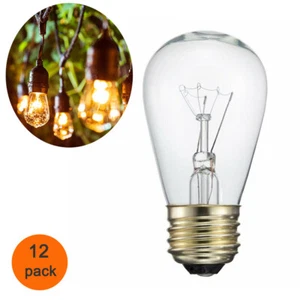 12 Pcs E27 Screw ES S14 11W Amber Glass Bulb Dimmable Filament 2300K Light Bulbs - Picture 1 of 12