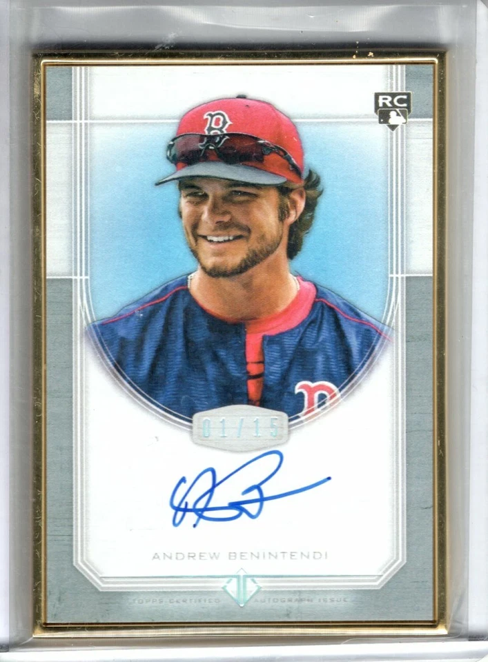 2017 Topps Transcendent Auto ANDREW BENINTENDI Gold Framed 01/15 RC AUTOGRAPH - Image 1 of 1