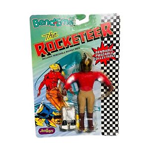 RARE Vtg 90s Rocketeer Posable Bend-Ems Action Figure - Justoys *NEW ON CARD*