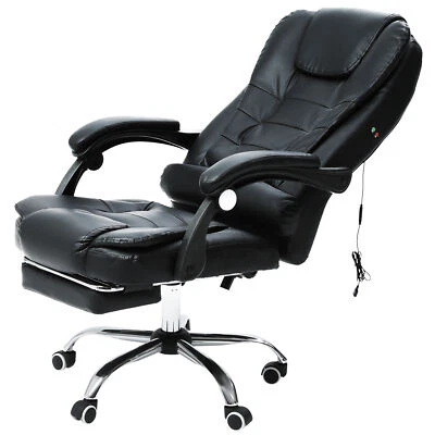 CRENEX Drehstuhl Chefsessel Büro Massage Schreibtischstuhl Fußablage Premium