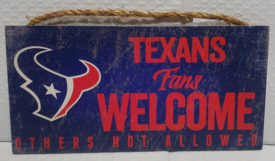Houston Texans 10" x 5" Texans Fans Welcome Wood Sign - NFL - Image 1 of 1
