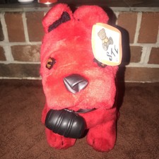 10” Red Bulldog Stuffed Animal Plush Bull Dog Toy New