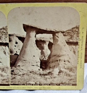 8. L. A. HUFFMAN FRONT VIEW HEART ARCH BADLANDS S DAKOTA  STEREOVIEW  NO. 113 - Picture 1 of 3