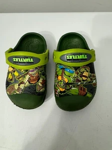 Crocs Shoes Boys Size 4 Toddler Green Teenage Mutant Ninja Turtles  - Picture 1 of 4