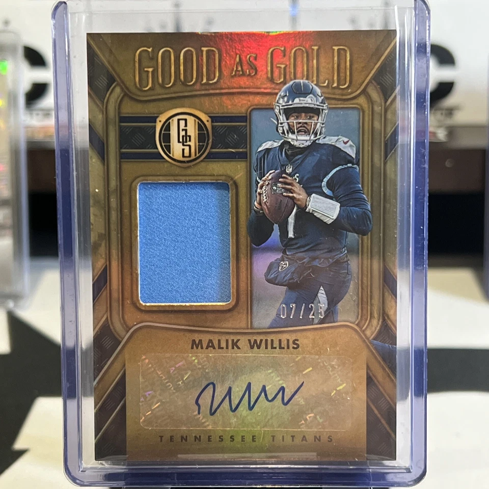2023 Panini Gold Standard Good as Gold Malik Willis Auto Patch 7/25 Jersey # - Image 1 of 2