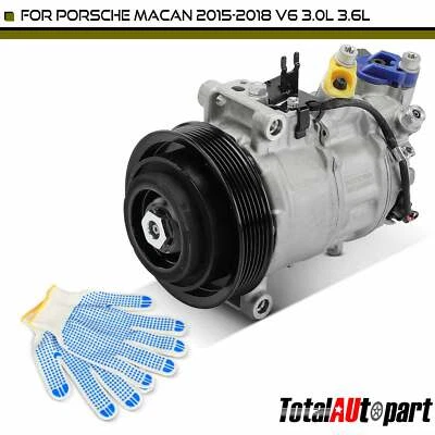 Nuevo compresor de aire acondicionado con polea de 6 ranuras estilo 6SES14C para Porsche Macan 2015-2018 Foto 1 de 4