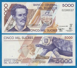 Ecuador 5000 Sucres P 128c 1999 UNC 5.000 P 128 c - Imagen 1 de 1