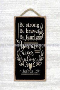 be strong be brave be fearless Christian Bible verse wood sign home decor - Picture 1 of 2
