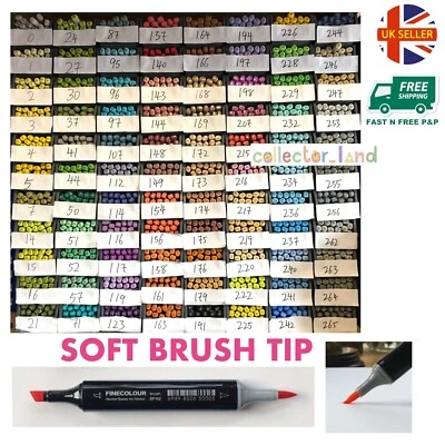 EF102 Copic Style Sketch Soft-Tip Marker Double-Ended Refillable Art Pen Paint