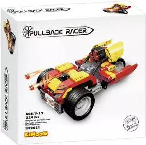 Linoos LN2021 Pullback Racer Rot Klemmbausteine Auto Flitzer Modell NEU - Bild 1 von 2