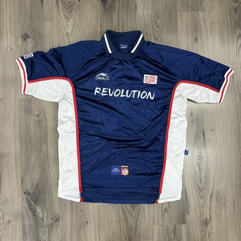 New England Revolution Jersey 2000 Vintage Athletica MLS Home Kit Large Blue Cover