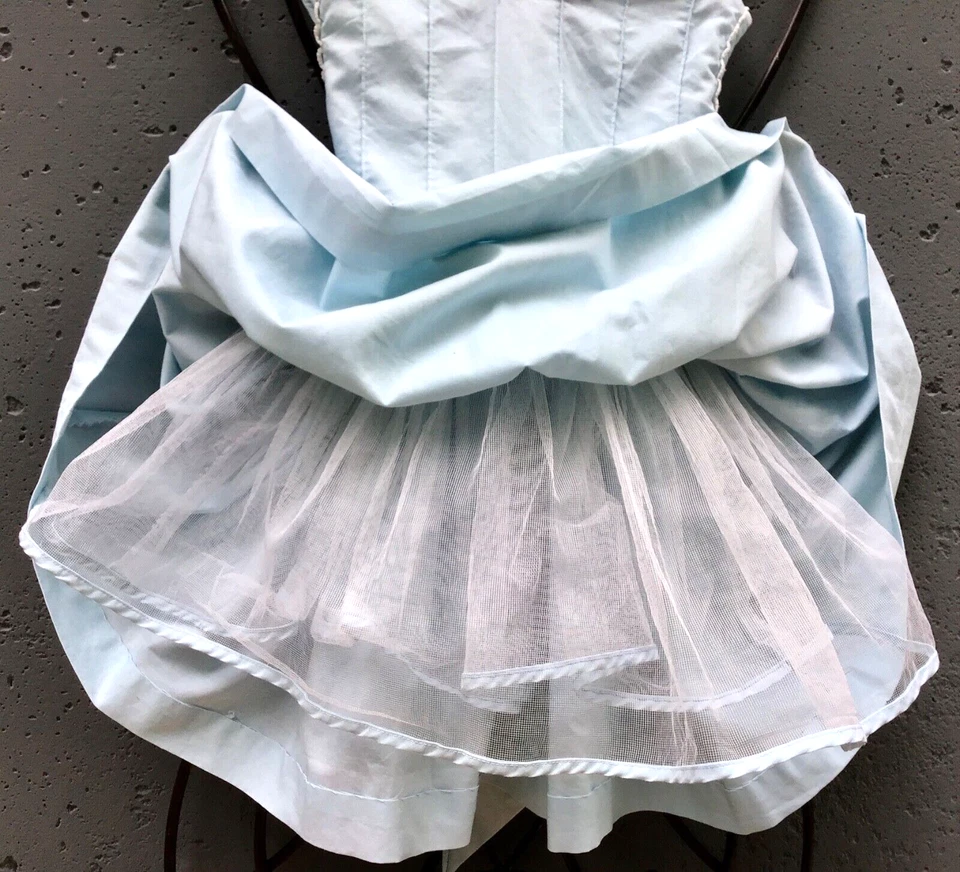 Gorgeous Vintage Light Blue Dress for Antique Doll or Child - Cinderella Brand T - Image 1 of 4