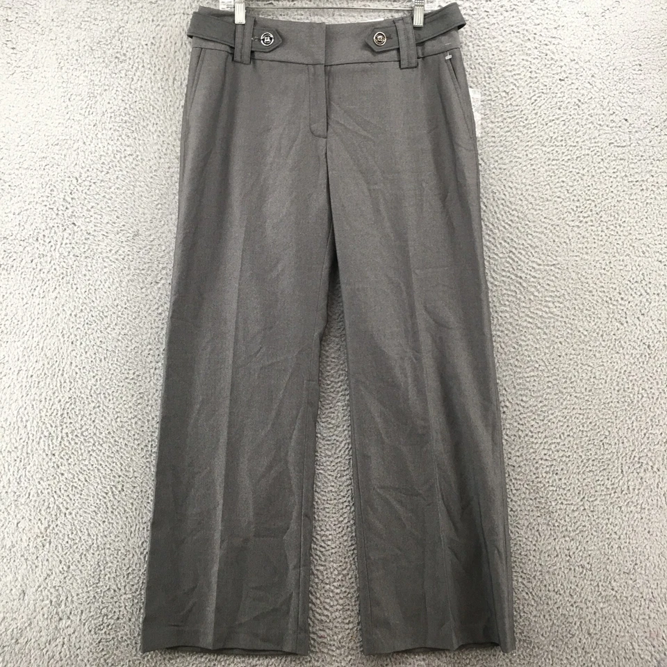 Pantalón de vestir Apt.9 para mujer 14 (actual 34X32) gris con cinturón tiro medio cremallera NUEVO Foto 1 de 4