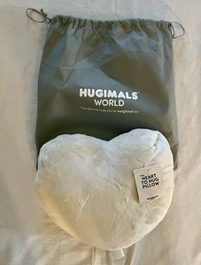 Almohada de corazón con peso de cinco libras Hugimals World Ivory - Nueva con etiquetas y bolsa de viaje - Imagen 1 de 2