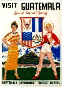 Original vintage poster GUATEMALA ETERNAL SPRING LADIES c.1950 - Bild 1 von 1