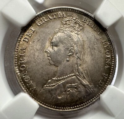1887 - Great Britain - 1 Shilling - Queen Victoria (Jubilee Head) - NGC MS62 - Image 1 of 4