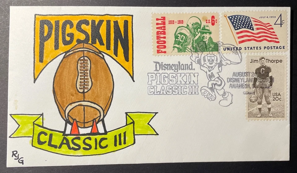 1992 Hand-Colored Cover - Football Pigskin Classic III - Bob Grier - Anaheim, CA - Image 1 of 2