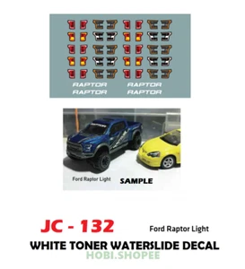 JC-9132 White Toner Waterslide Decals FORD RAPTOR LIGHT For Custom 1:64 - Picture 1 of 5