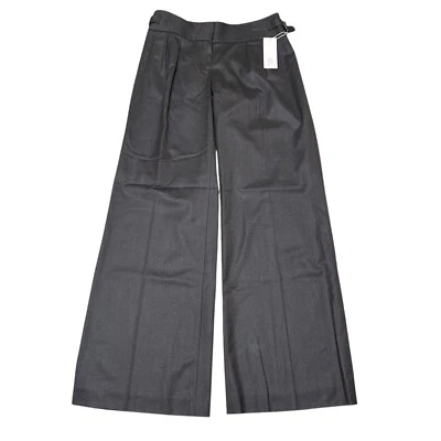 NOVA Calça Rebecca Taylor Chocolate Desleixada Perna Larga $295 MSRP Mistura de Lã Tamanho 4 - Imagem 1 de 4