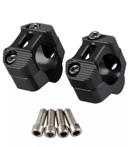 Riser Manubrio 28mm Sotto 22mm Manubrio Moto Nero 2 × CNC Supporto Sterzo Riser - Bild 1 von 4