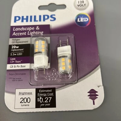 Philips 20 Watt Equivalent 2-Pack LED T4 G8 Bi-Pin Base Special Purpose Bulbs - Image 1 of 2