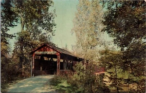 Postcard Fort Wayne Wells County Indiana Covered Bridge Vintage UNP - Picture 1 of 2