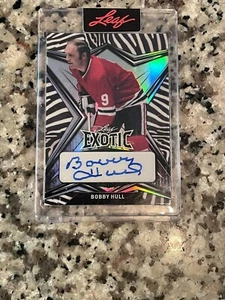 2022 Leaf Exotic Zebra Bobby Hull Auto 5/9 Blackhawks - Picture 1 of 2