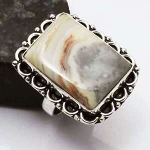 Crazy Lace Agate Ethnic Gift For Friend Ring Jewelry US Size-9.5 AR 2145