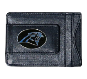Carolina Panthers NFL Football Team Leather Card Holder Money Clip Wallet - Picture 1 of 1