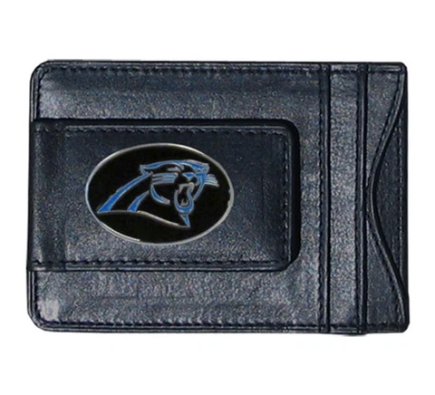 Carolina Panthers NFL Football Team Leather Card Holder Money Clip Wallet Cover